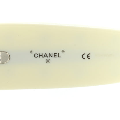 Chanel Acetate Quilted CC Pilot Sunglasses 71465 White Black 6 of 7