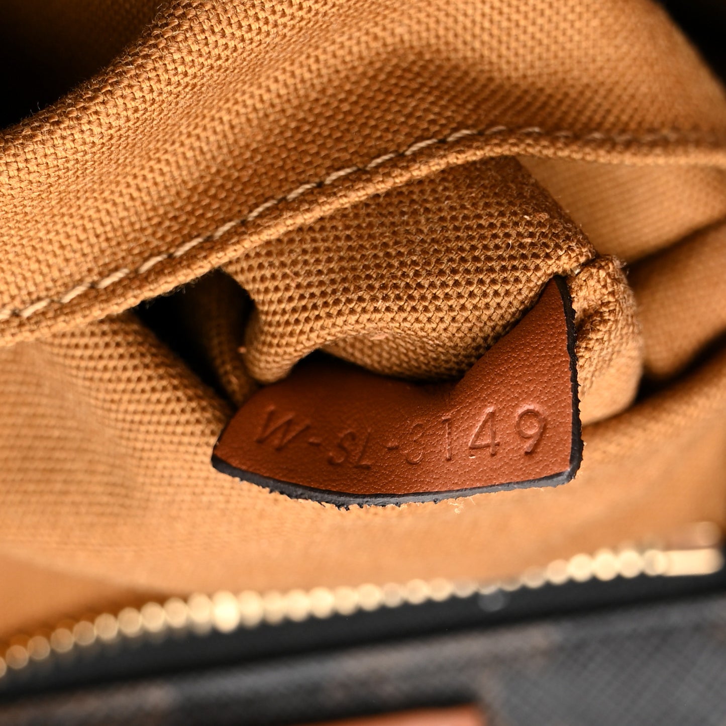 Triomphe Canvas Calfskin Small Vertical Cabas Tan