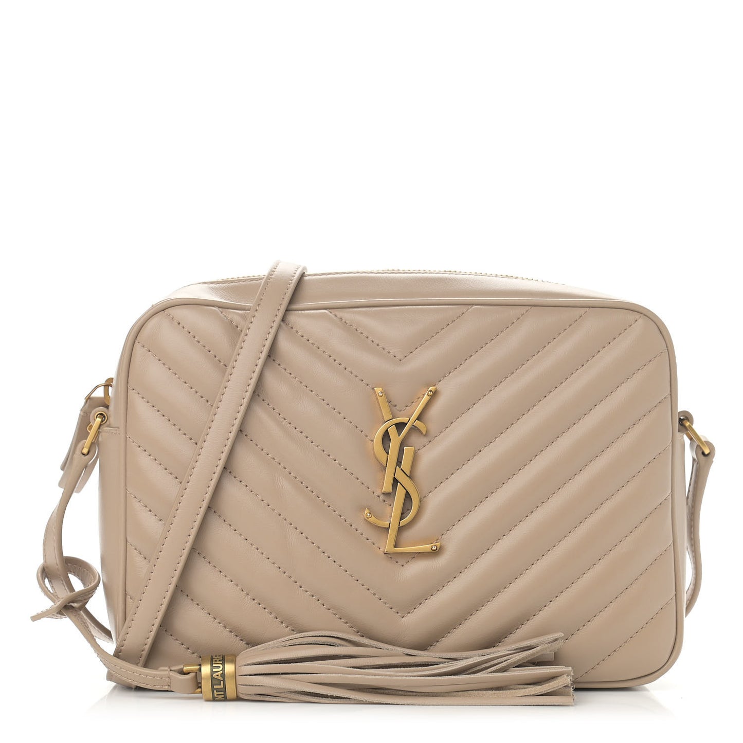 Calfskin Matelasse Monogram Lou Camera Bag Dark Beige