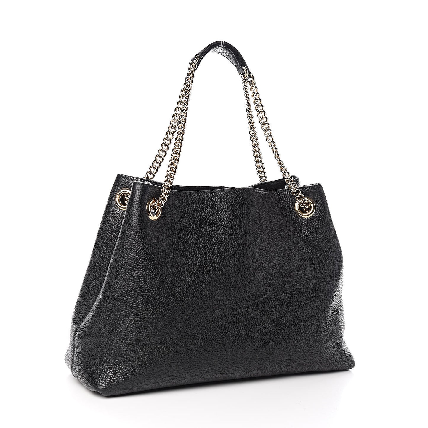 Pebbled Calfskin Medium Soho Chain Shoulder Bag Black