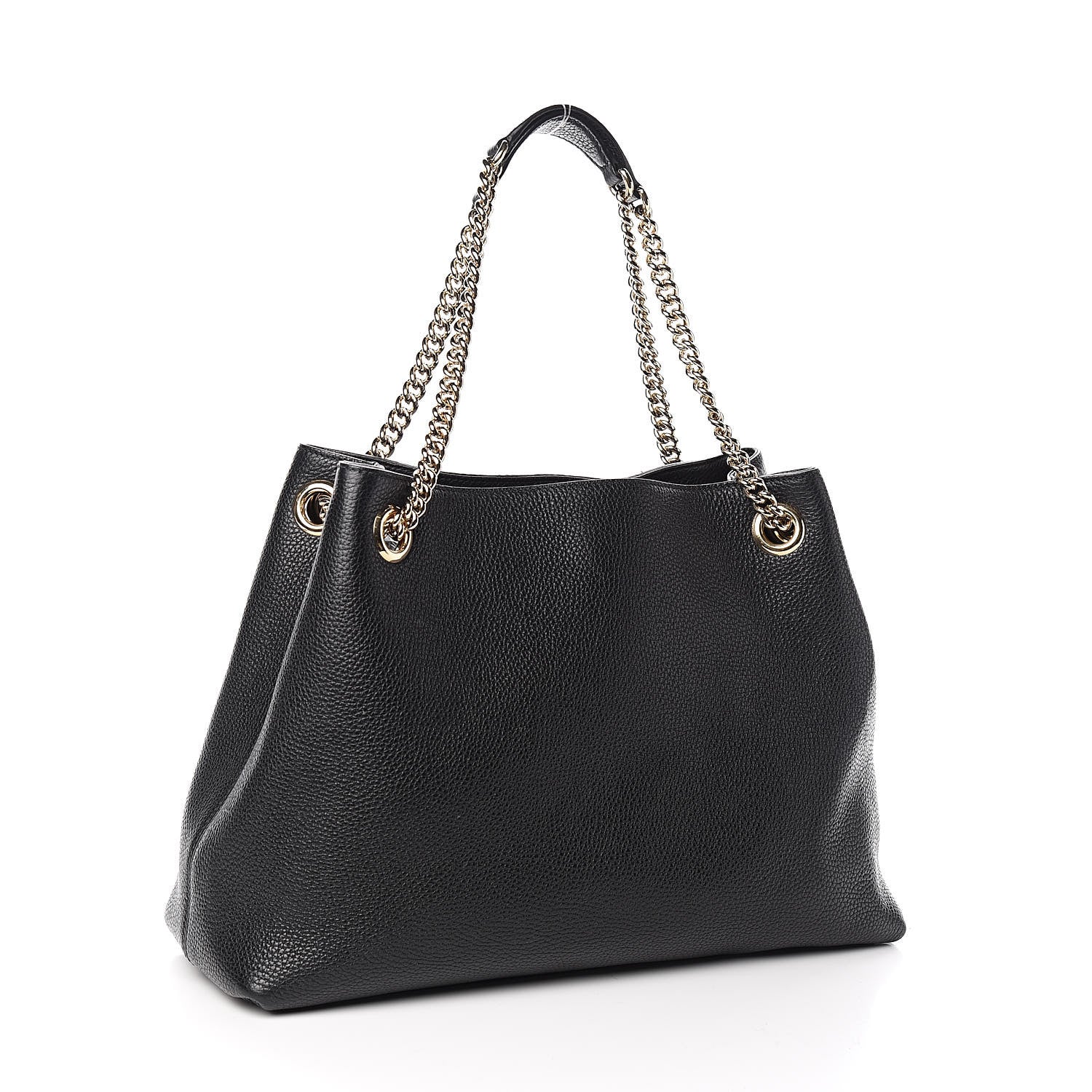 Gucci Pebbled Calfskin Medium Soho Chain Shoulder Bag Black 3 of 10