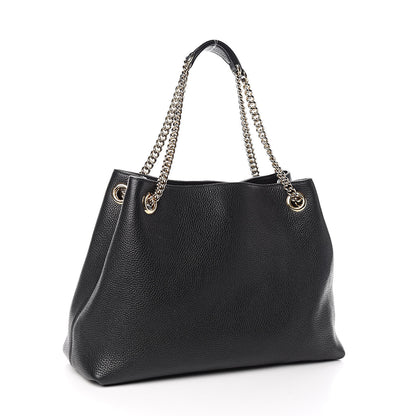 Gucci Pebbled Calfskin Medium Soho Chain Shoulder Bag Black 3 of 10