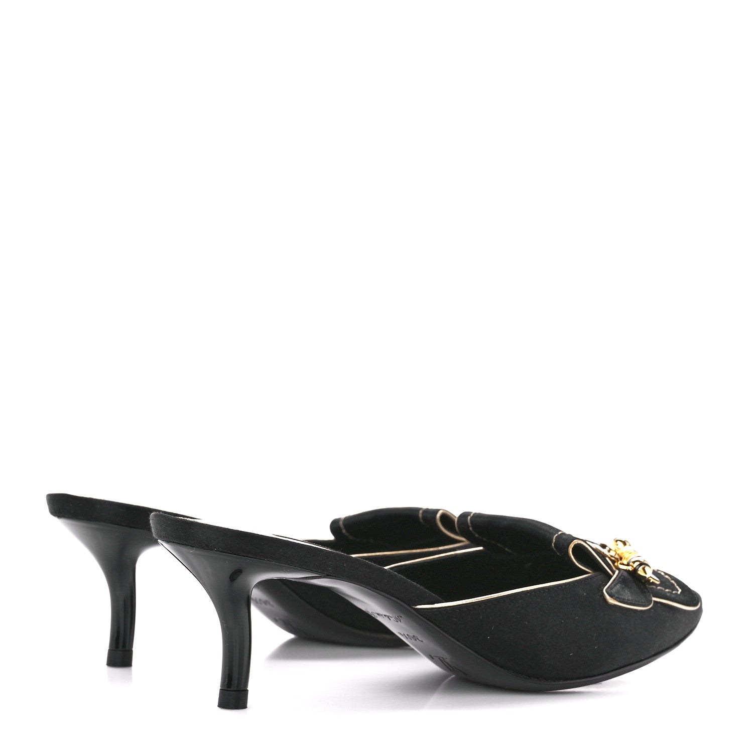 Louis Vuitton Satin Anthares Mule Pumps 36.5 Black 4 of 8