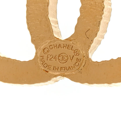 Chanel Metal Textured CC Earrings Gold 4 of 5