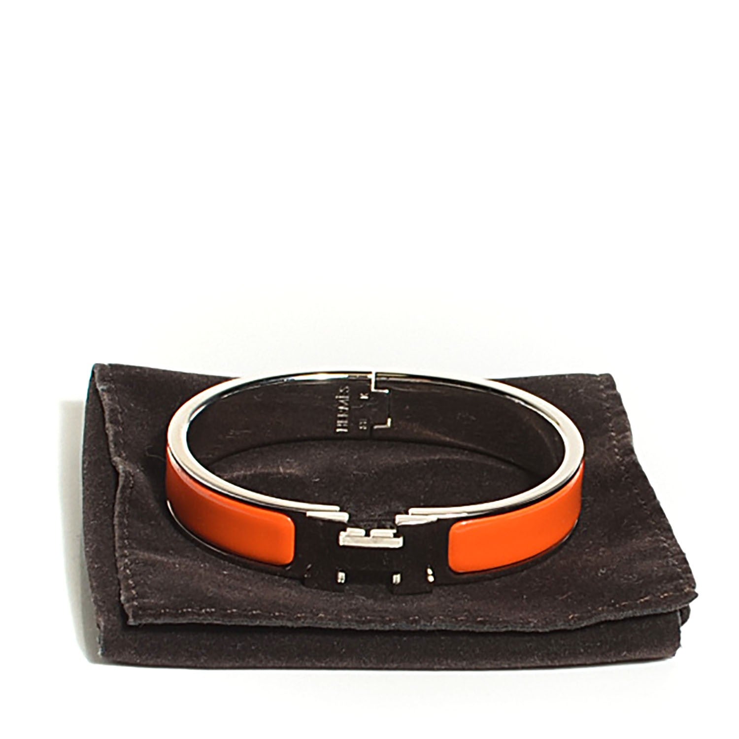 Hermes Enamel Narrow Clic H Bracelet PM Orange 6 of 8