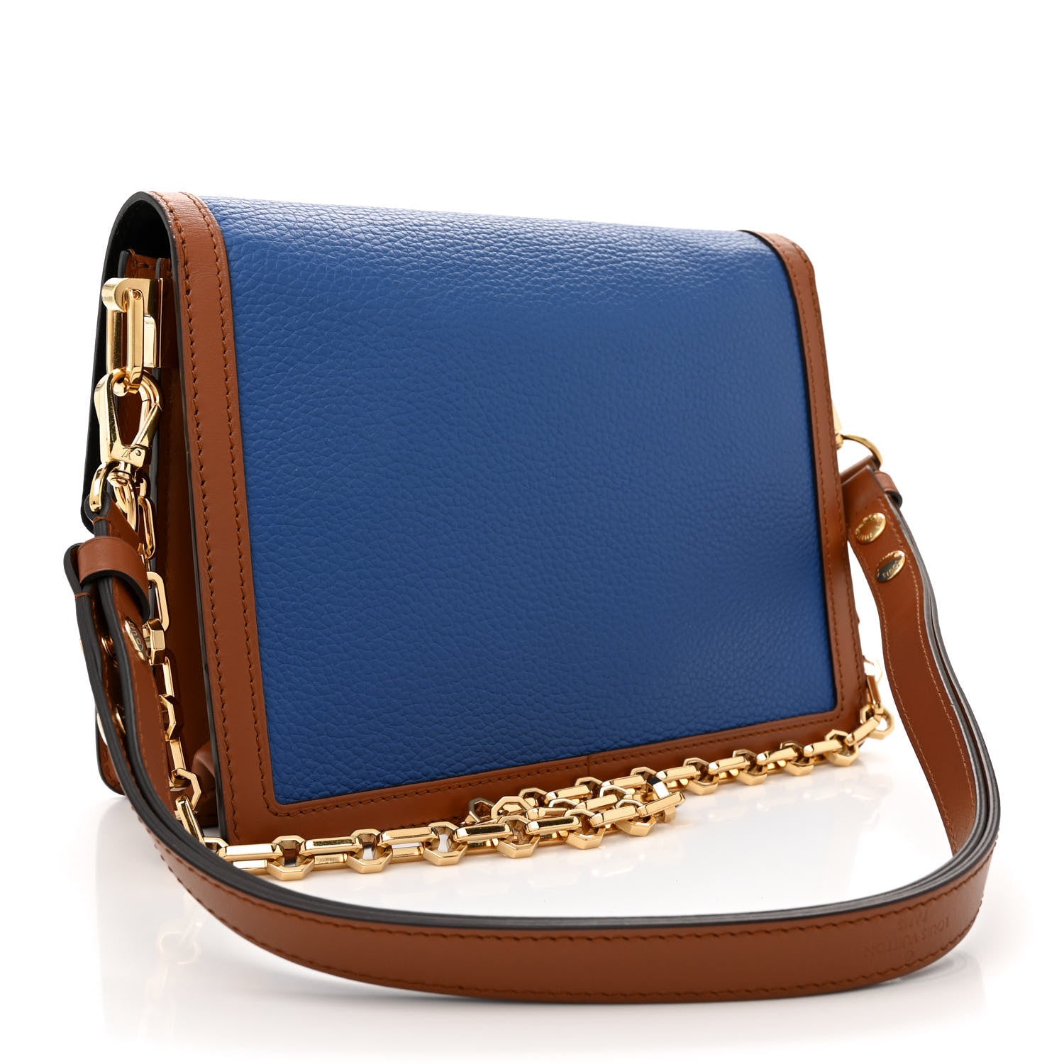 Louis Vuitton Taurillon Dauphine MM Blue Beige 3 of 11