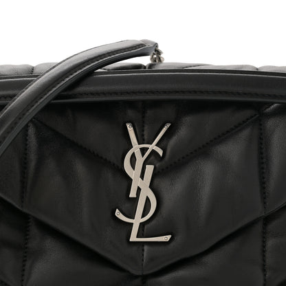Saint Laurent Lambskin Quilted Small Loulou Puffer Monogram Chain Satchel Black 8 of 11