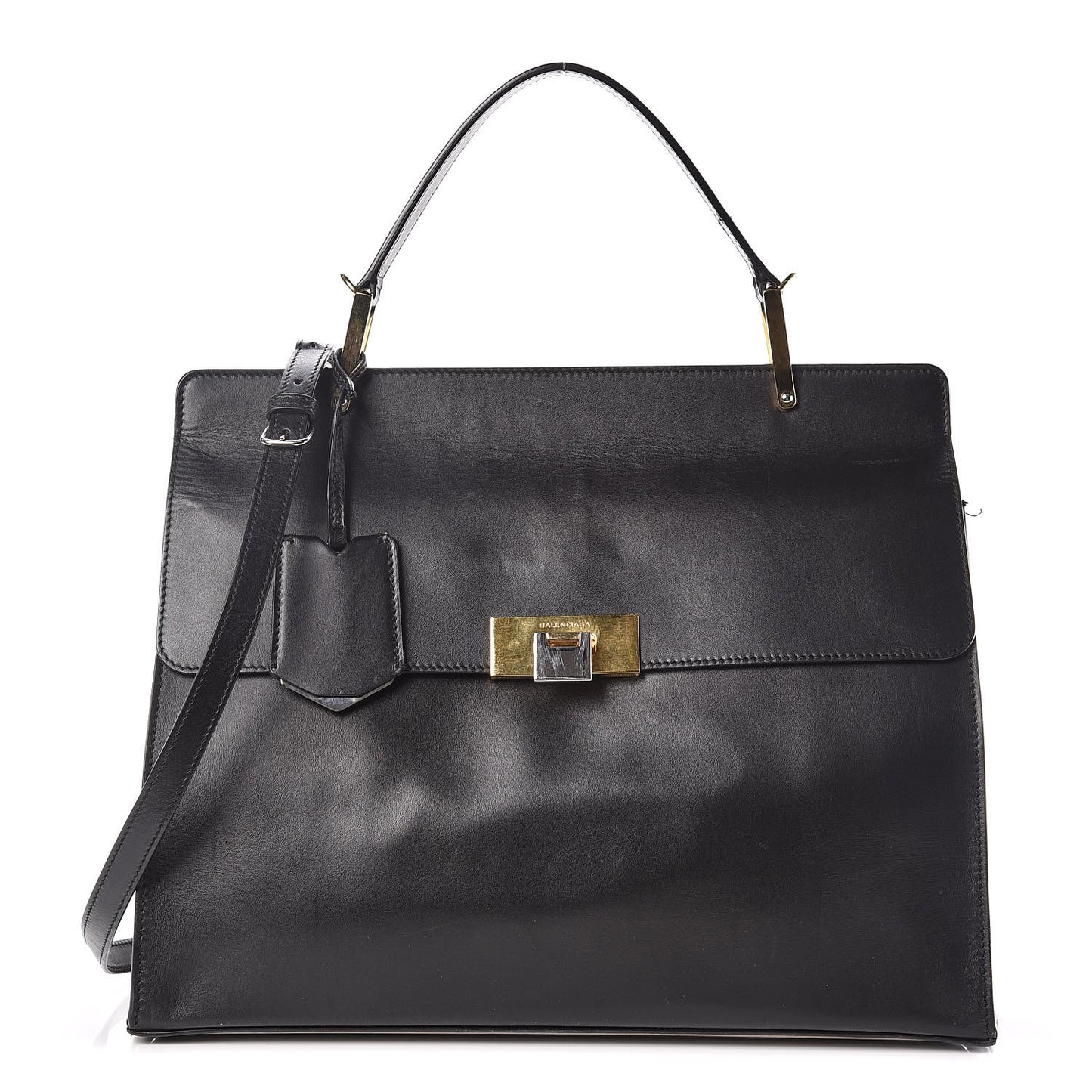 Smooth Calfskin Le Dix M Cartable Shoulder Bag Black