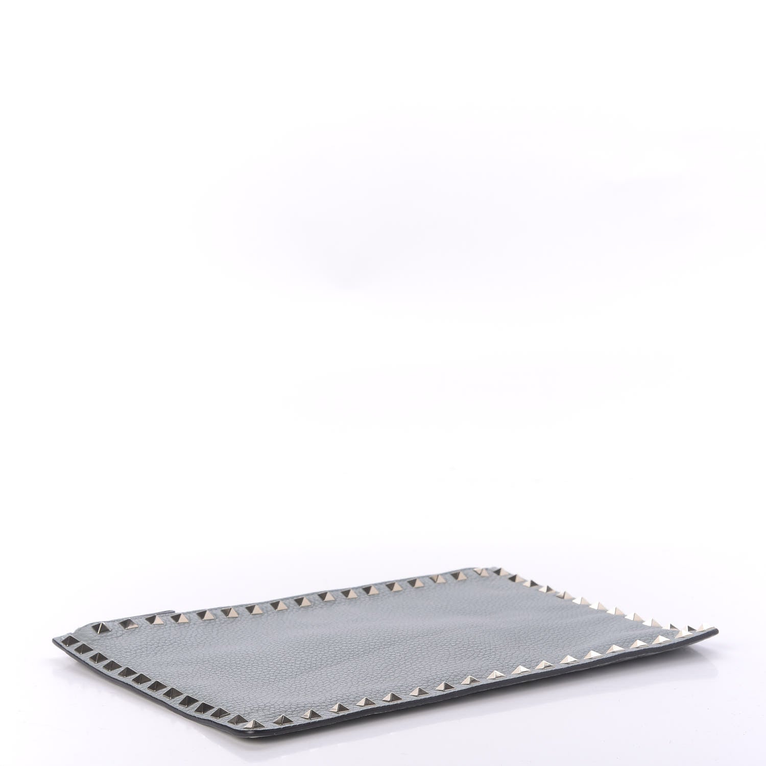 Valentino Garavani Pebbled Calfskin Large Rockstud Zip Pouch Nube 4 of 10