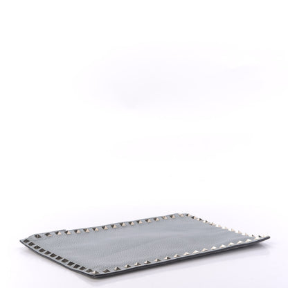 Valentino Garavani Pebbled Calfskin Large Rockstud Zip Pouch Nube 4 of 10