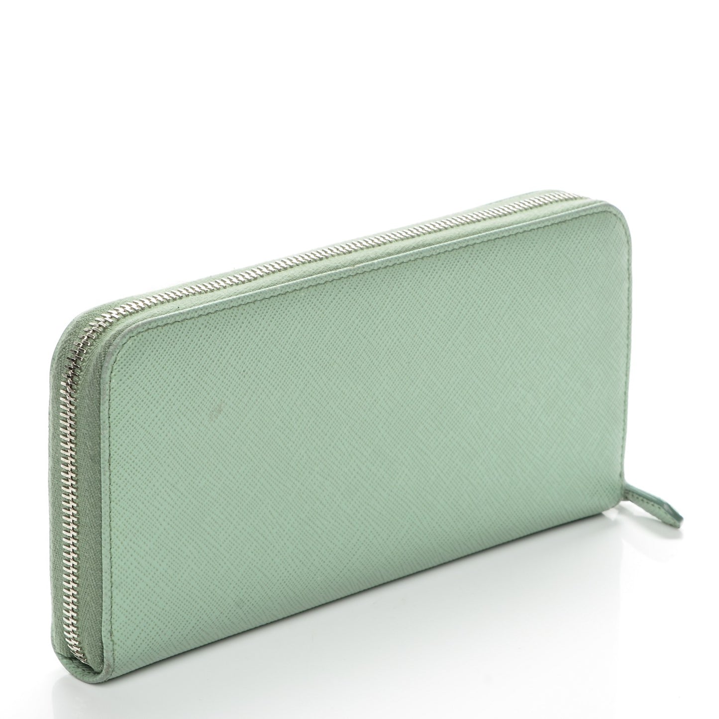 Saffiano Fiocco Bow Zip Around Wallet Acquamarina