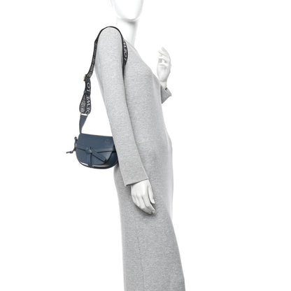 Loewe Calfskin Jacquard Mini Gate Crossbody Bag Onyx Blue 2 of 10