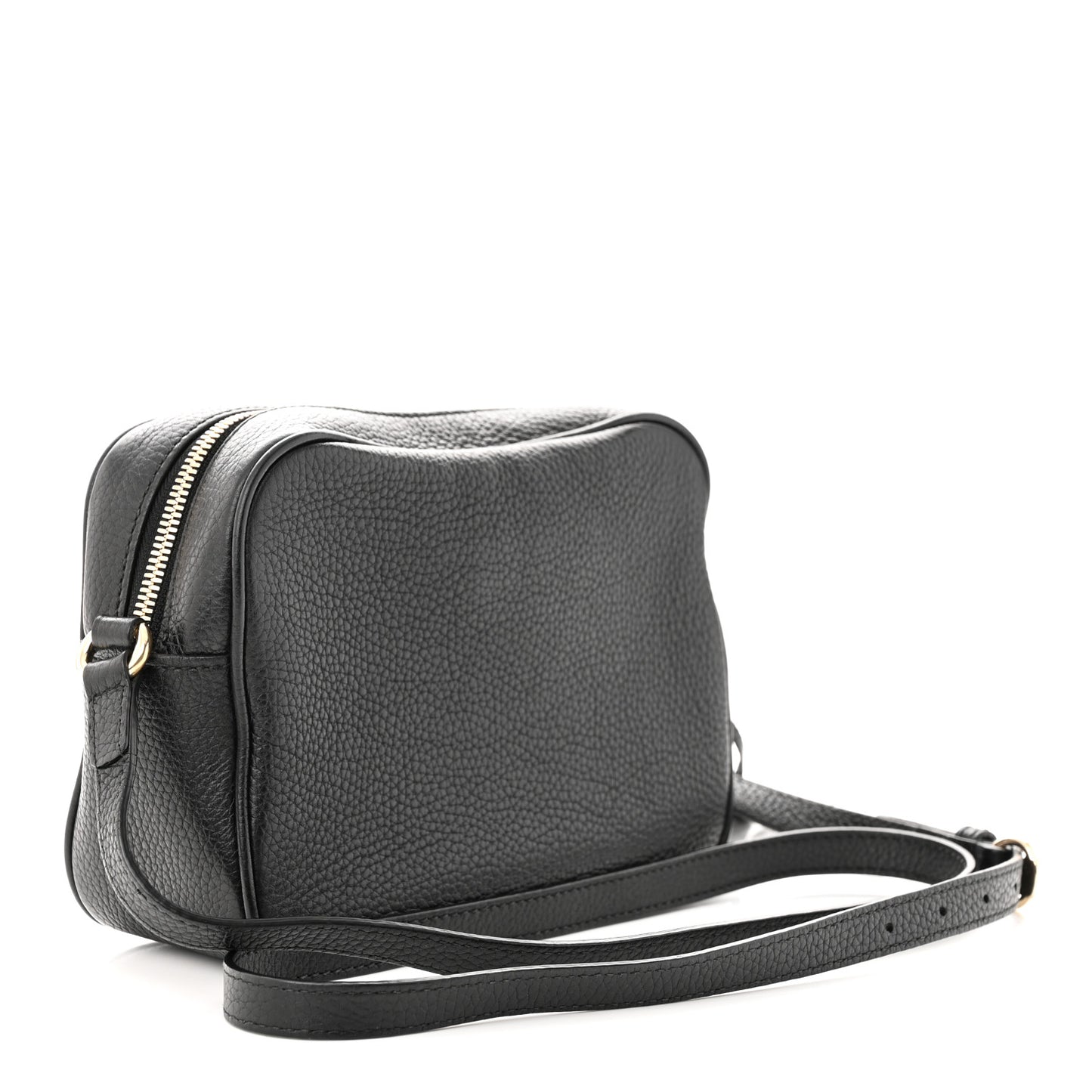 Pebbled Calfskin Small Soho Disco Bag Black
