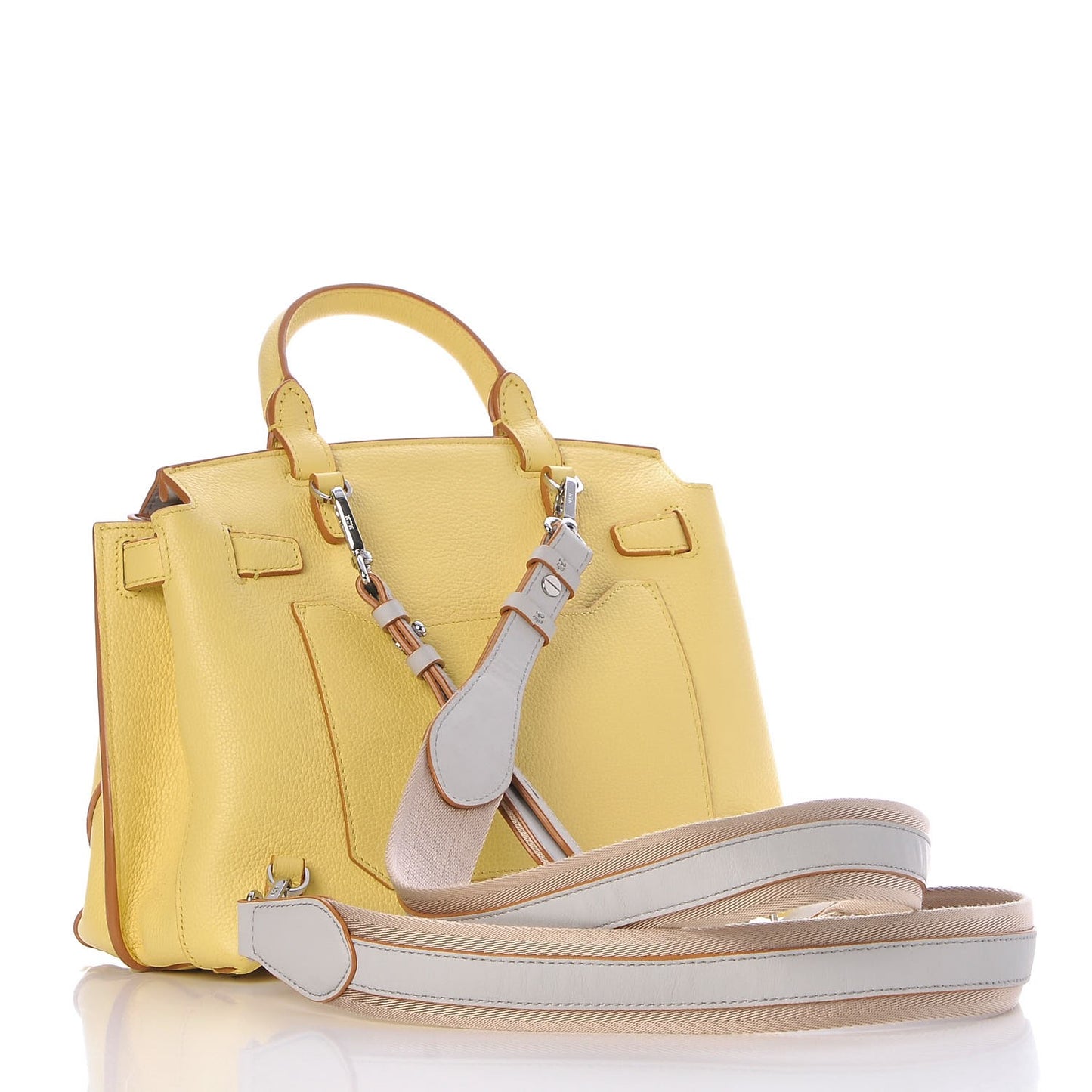 Pebbled Calfskin Medium Milla Backpack Custard Yellow