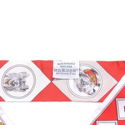Hermes Silk Colliers Et Chiens Twilly Rouge White Mastic 2 of 4
