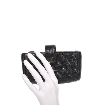 Chanel Caviar Quilted Mini Phone Holder Clutch Black 2 of 8