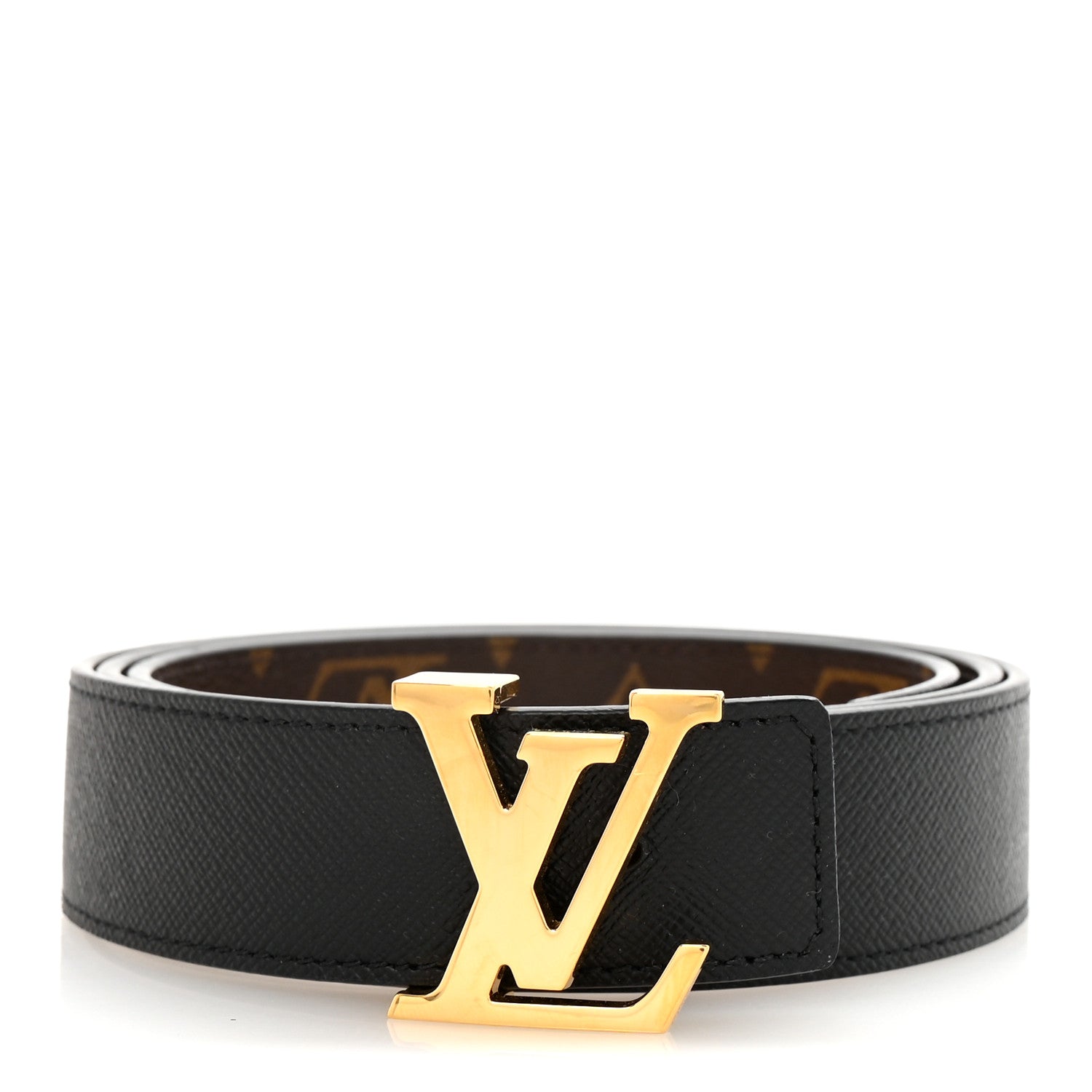 Louis Vuitton Calfskin Monogram 30mm LV Initiales Reversible Belt 90 36 Black 2 of 8