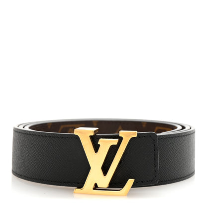 Louis Vuitton Calfskin Monogram 30mm LV Initiales Reversible Belt 90 36 Black 2 of 8