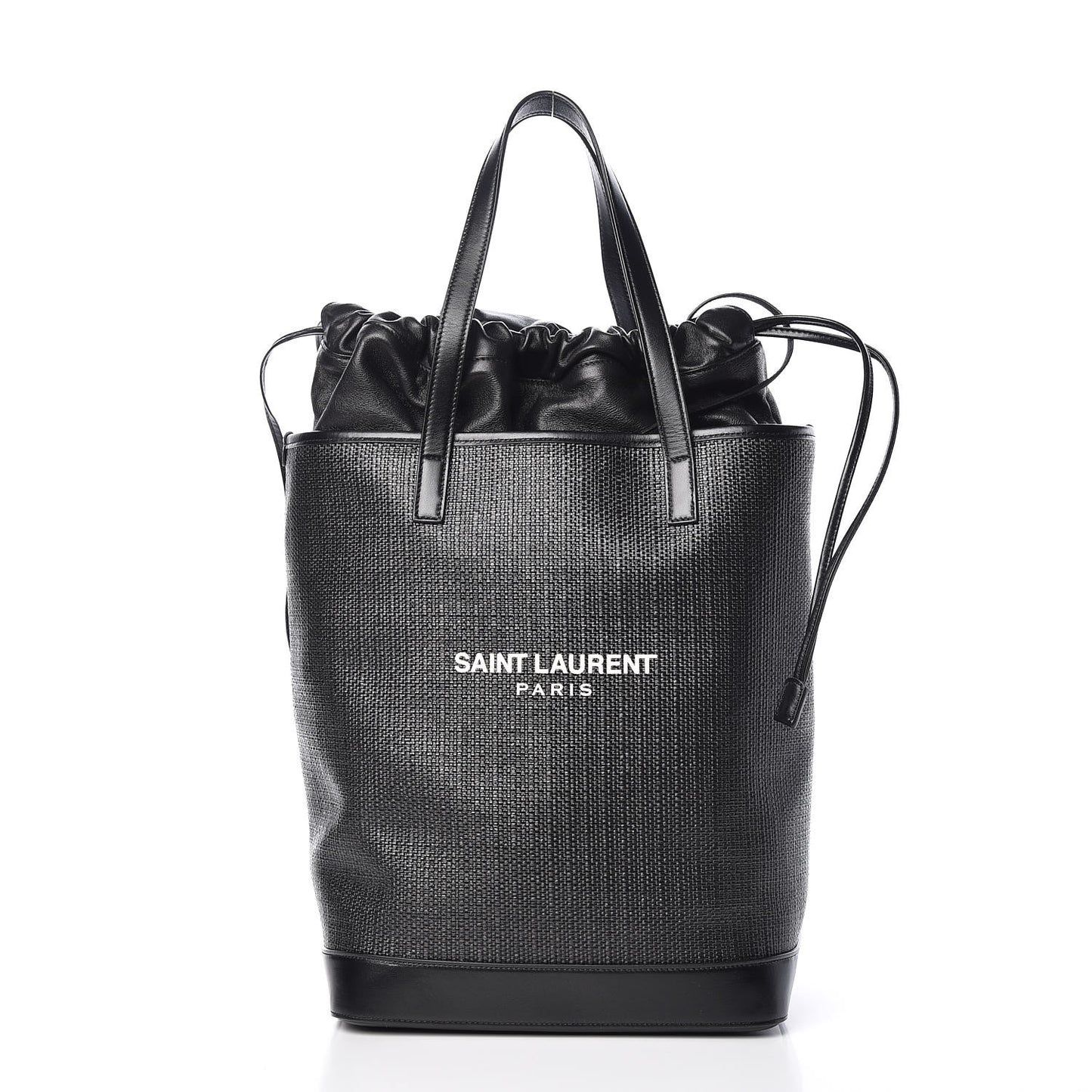 Linen Canvas Teddy Shopping Bag Black