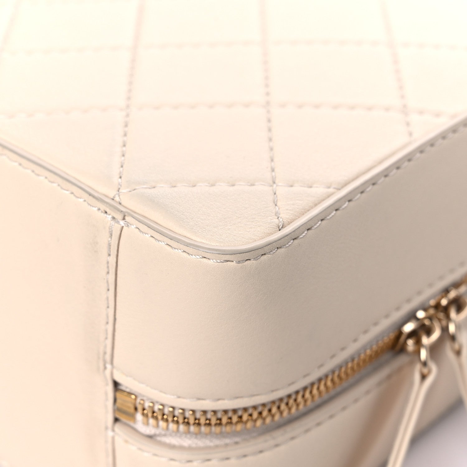 Chanel Calfskin Quilted Travel Kit Vanity Case Beige 11 of 15