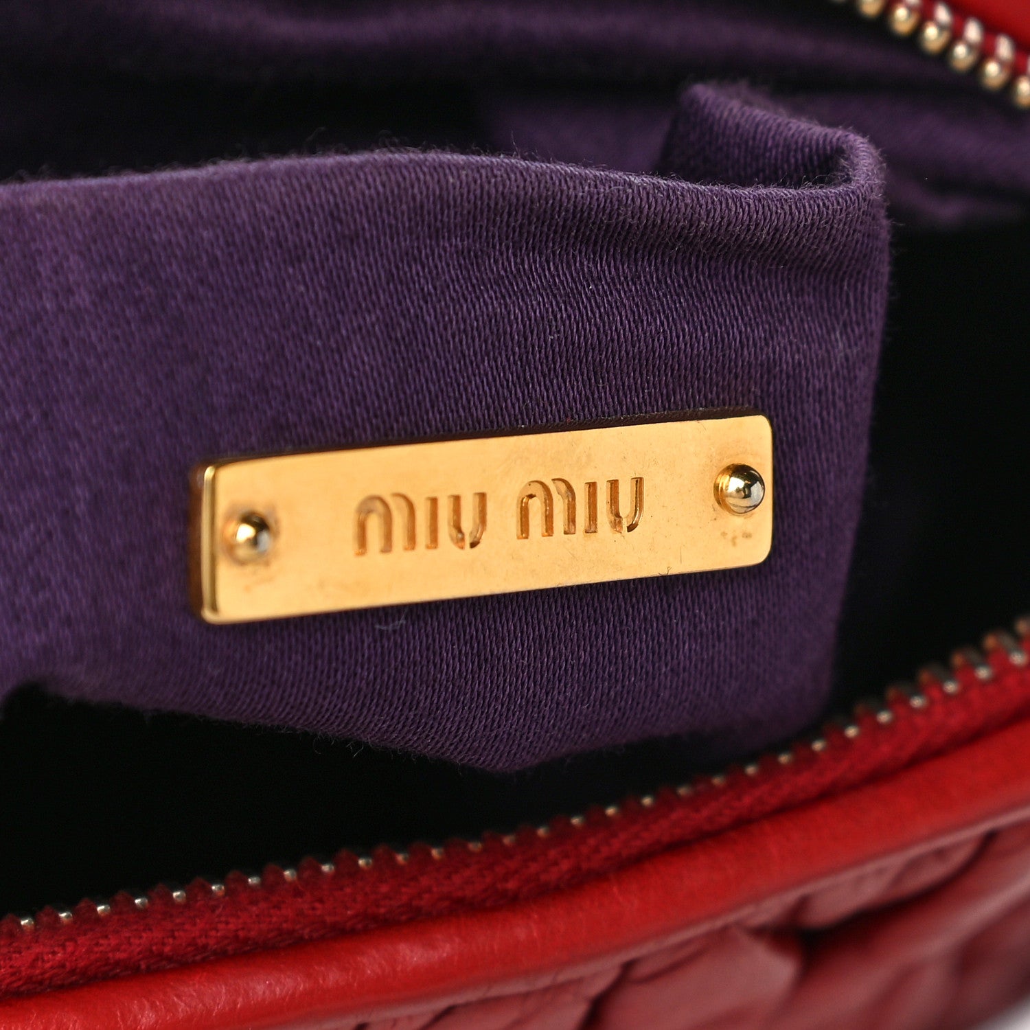 Miu Miu Nappa Matelasse Crossbody Clutch Rubino 7 of 24