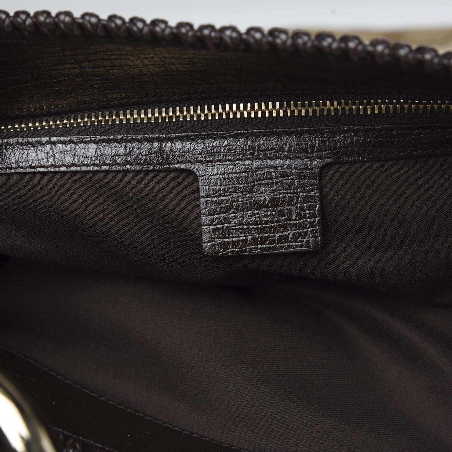 Monogram Large Horsebit Chain Hobo Dark Brown