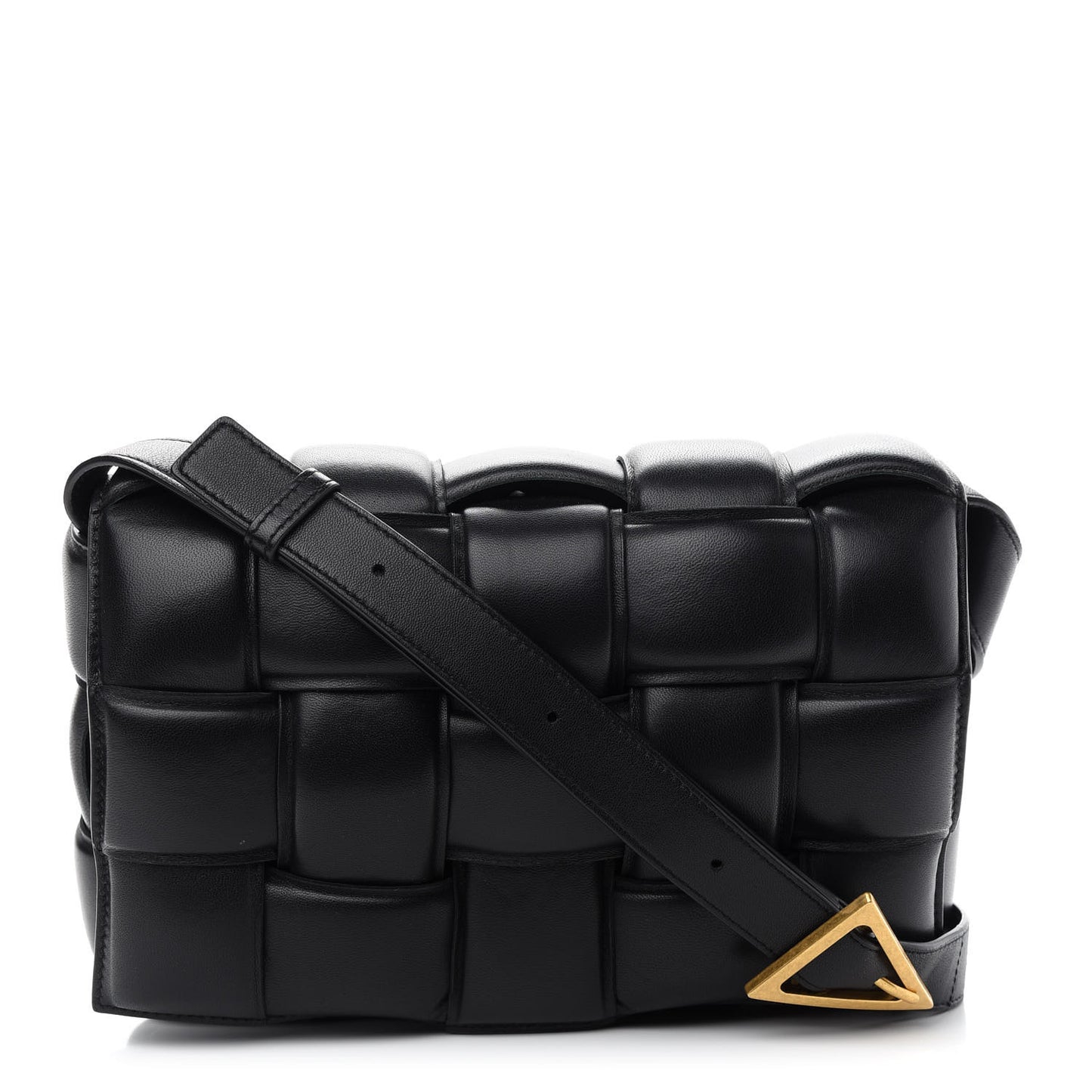 Nappa Maxi Intreccio Padded Cassette Crossbody Bag Black