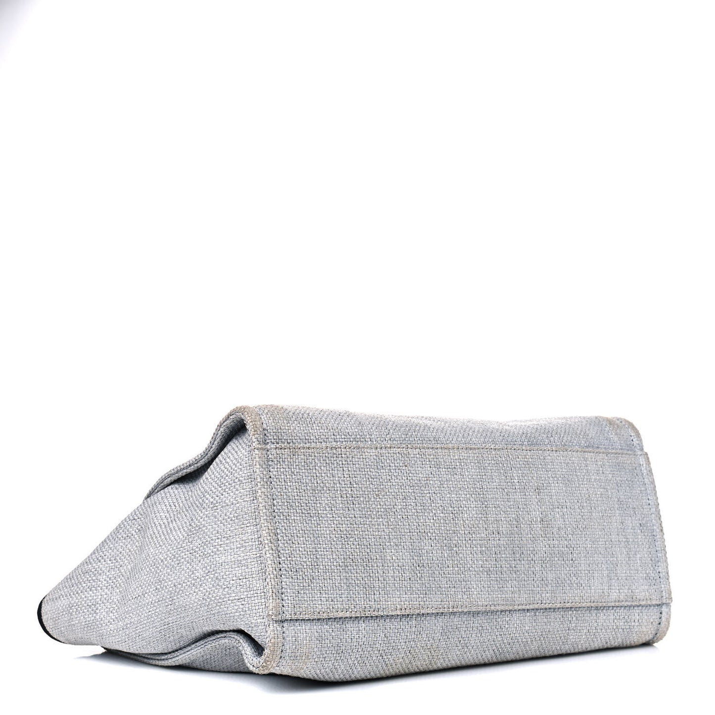 Woven Straw Raffia Medium Deauville Tote Grey