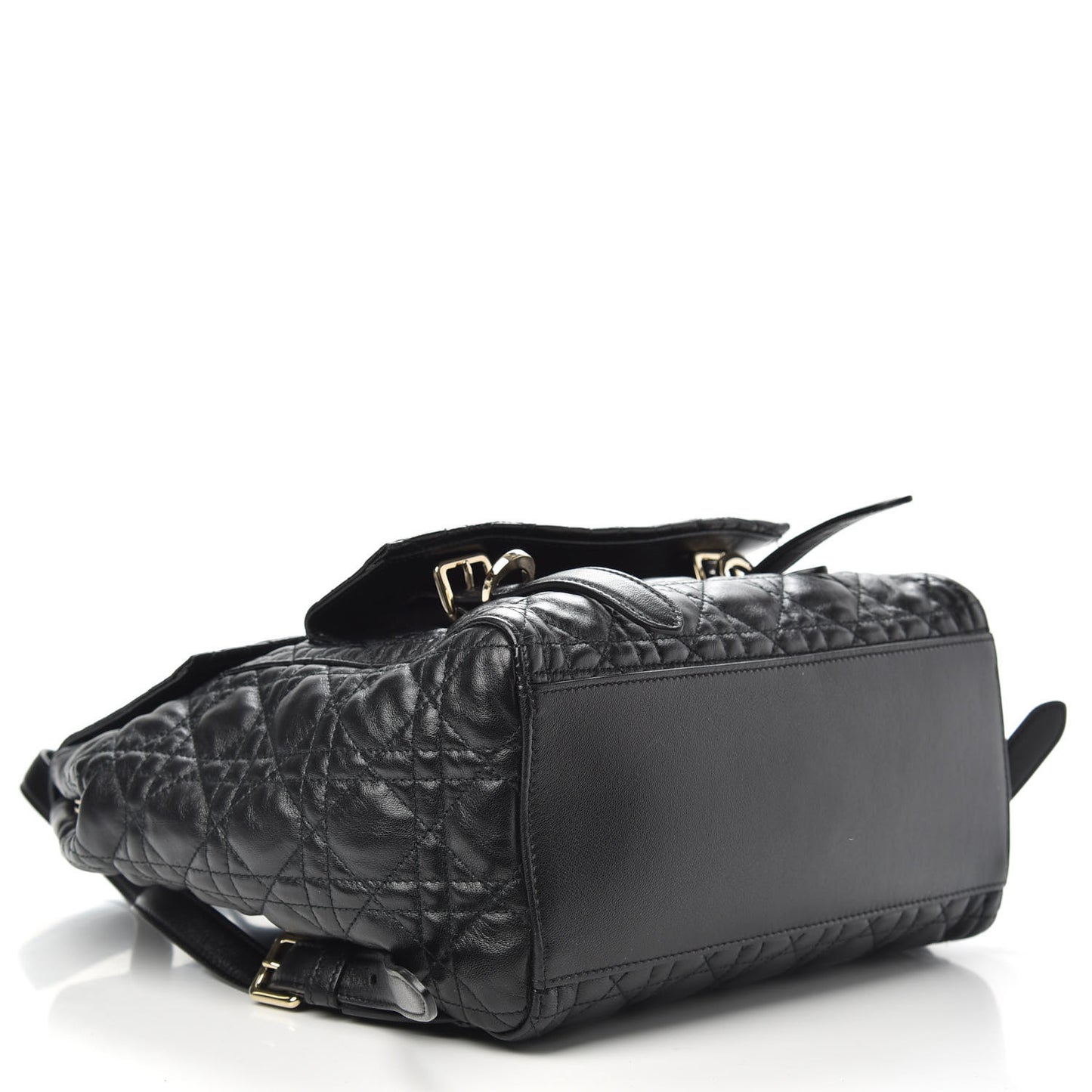 Lambskin Cannage Small Lucky Badge Stardust Backpack Black