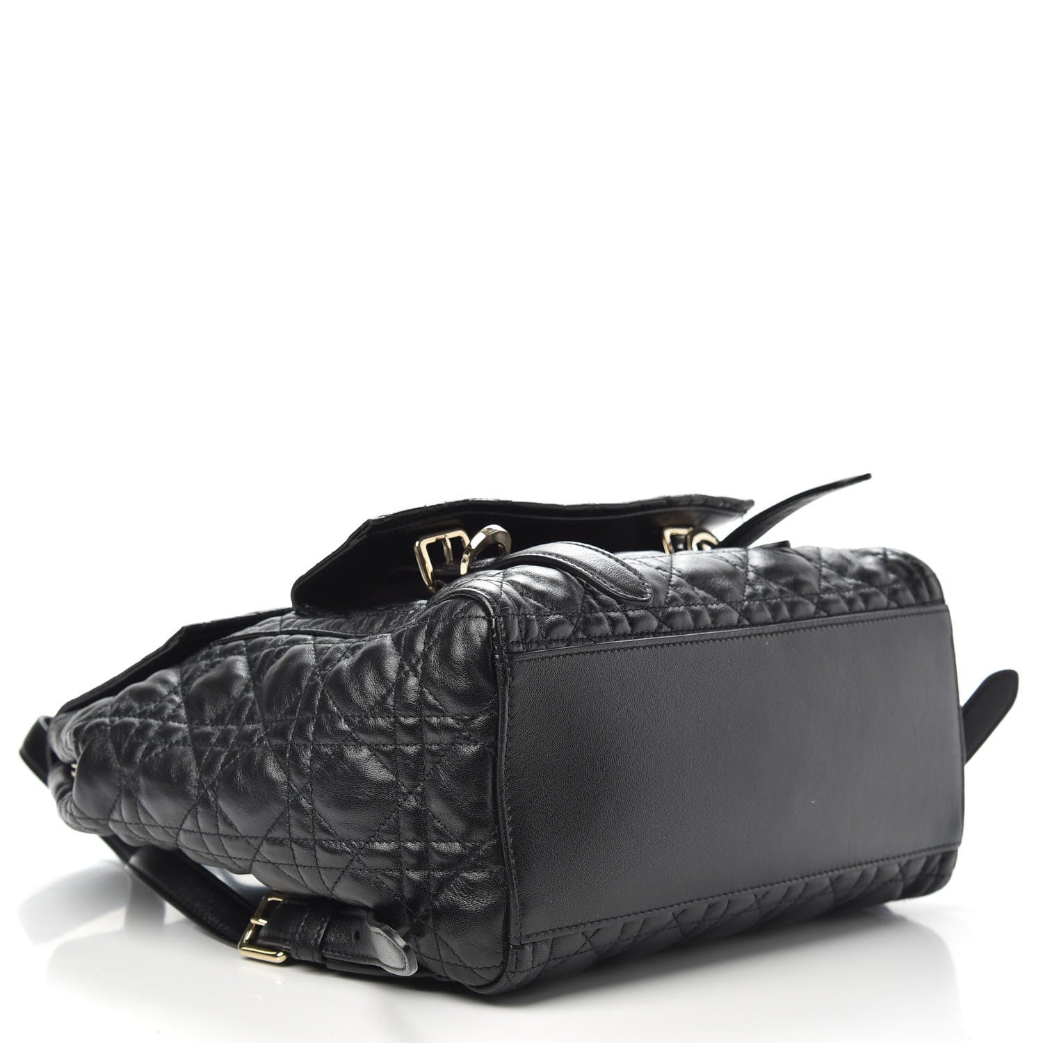 Christian Dior Lambskin Cannage Small Lucky Badge Stardust Backpack Black 3 of 8