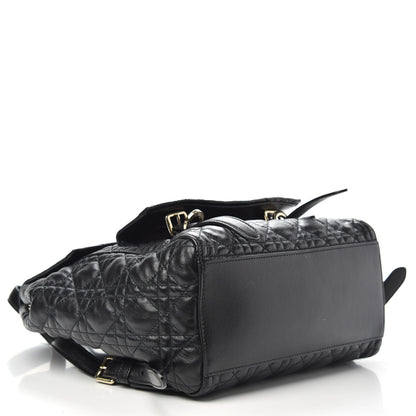 Christian Dior Lambskin Cannage Small Lucky Badge Stardust Backpack Black 3 of 8