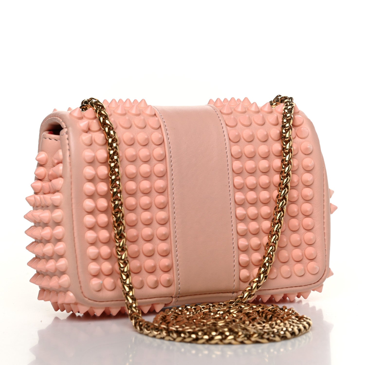 Christian Louboutin Calfskin Spiked Sweety Charity Crossbody Bag Jupon Pink 2 of 11