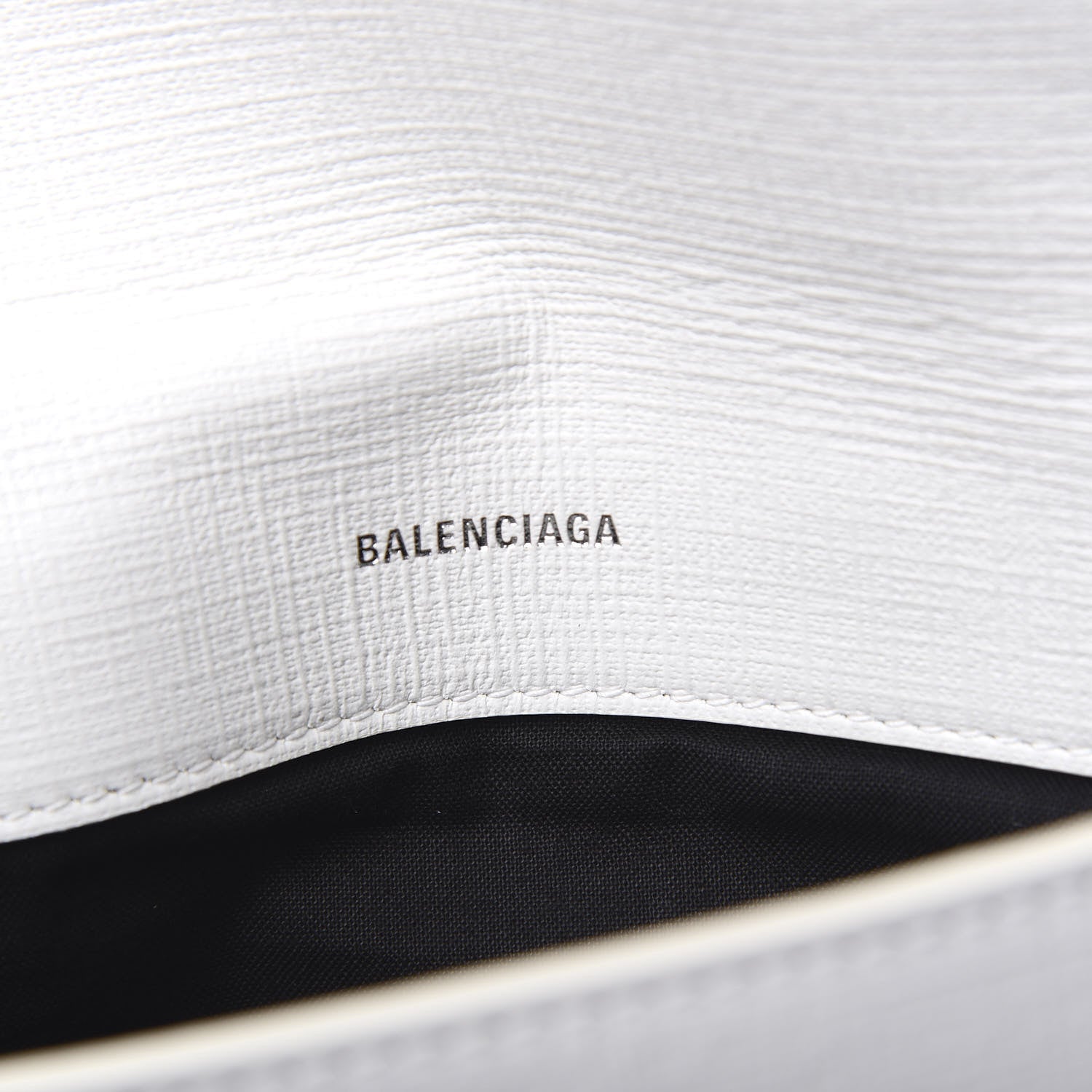 Balenciaga Squared Calfskin Logo Shopping Envelope Clutch White 5 of 10