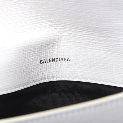 Balenciaga Squared Calfskin Logo Shopping Envelope Clutch White 5 of 10