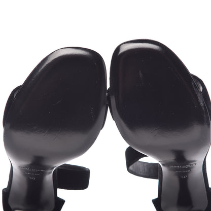 Saint Laurent Velvet Grace 105 Ankle Strap Sandals 40 Black 9 of 9