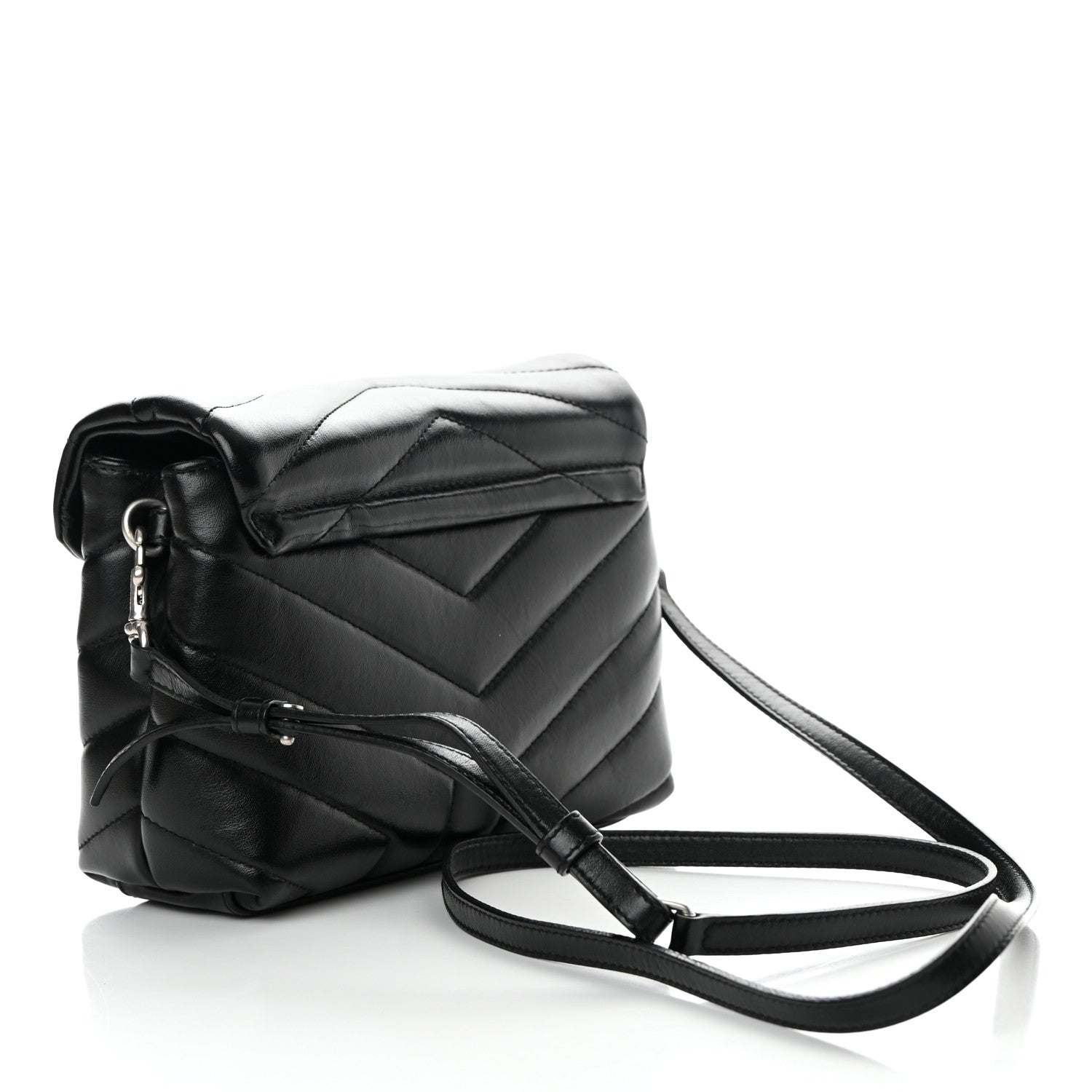 Saint Laurent Calfskin Y Quilted Monogram Toy Loulou Crossbody Bag Black 3 of 14