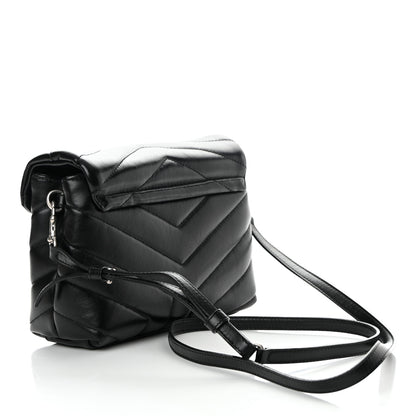 Saint Laurent Calfskin Y Quilted Monogram Toy Loulou Crossbody Bag Black 3 of 14