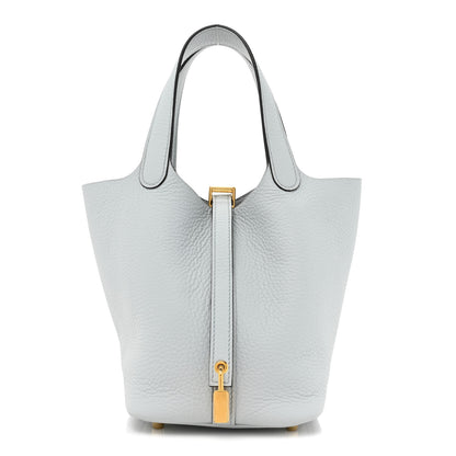 Hermes Taurillon Clemence Picotin Lock 18 PM Bleu Pale 1 of 9
