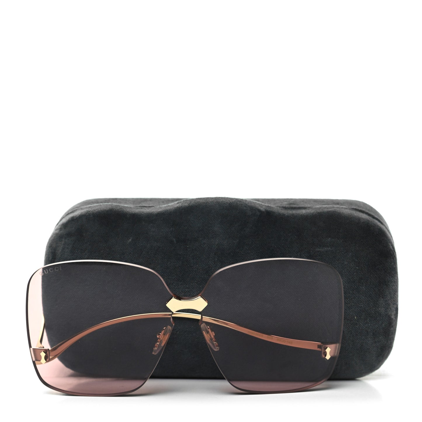 Rimless Sunglasses GG0352S Gold Flash Pink