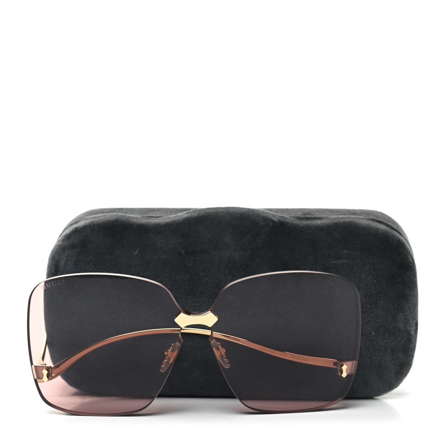 Gucci Rimless Sunglasses GG0352S Gold Flash Pink 9 of 9