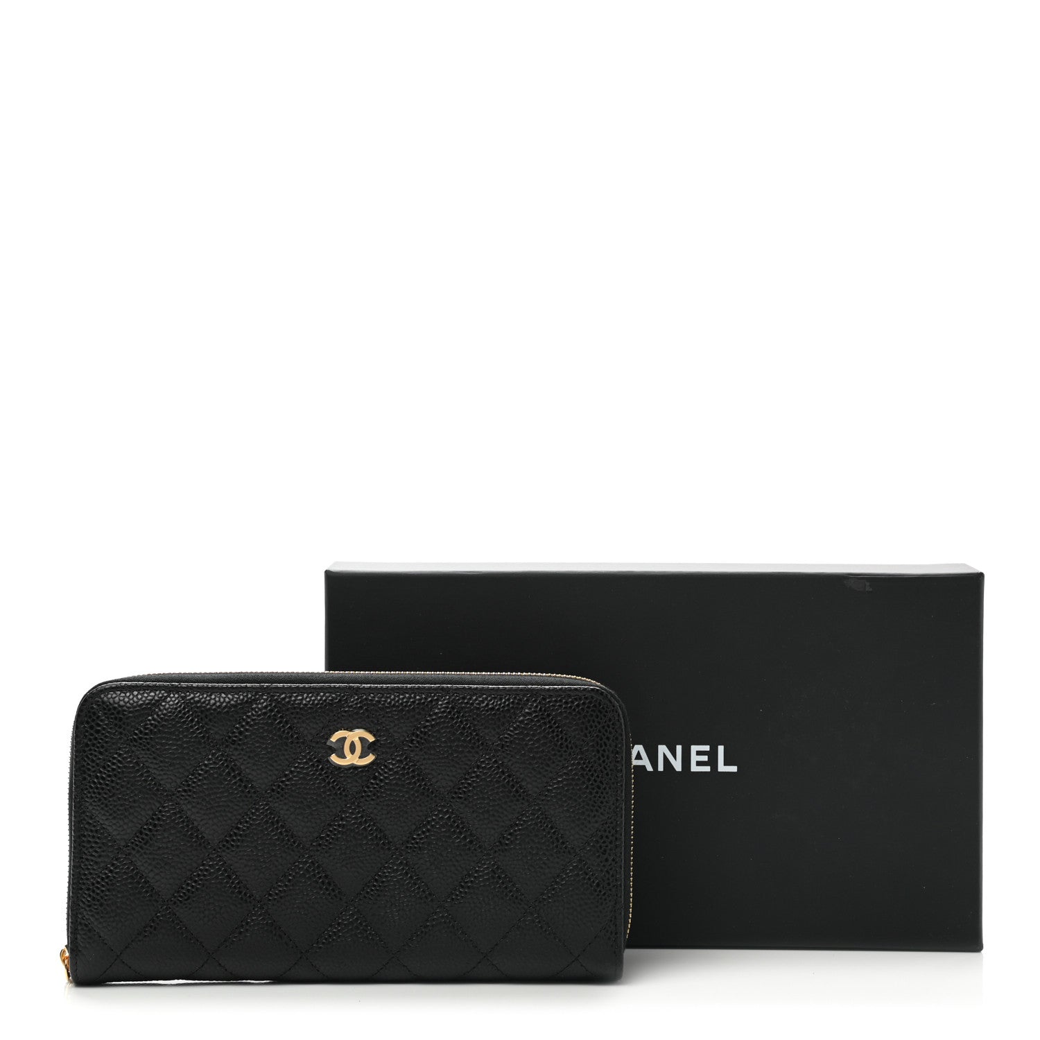 Chanel Caviar Quilted Large Gusset Zip Around Wallet Black 9 of 9