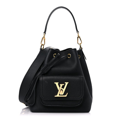 Louis Vuitton Calfskin Lockme Bucket MM Black 1 of 12