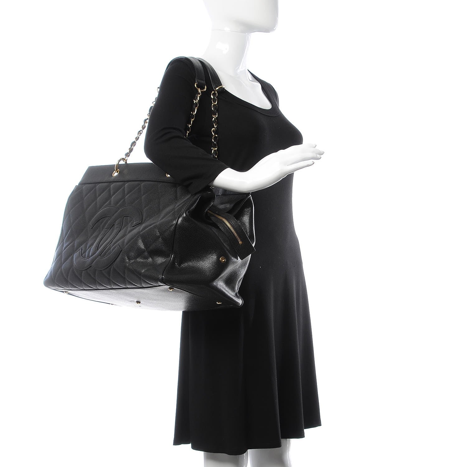 Chanel Caviar Quilted CC Tote Black 2 of 15