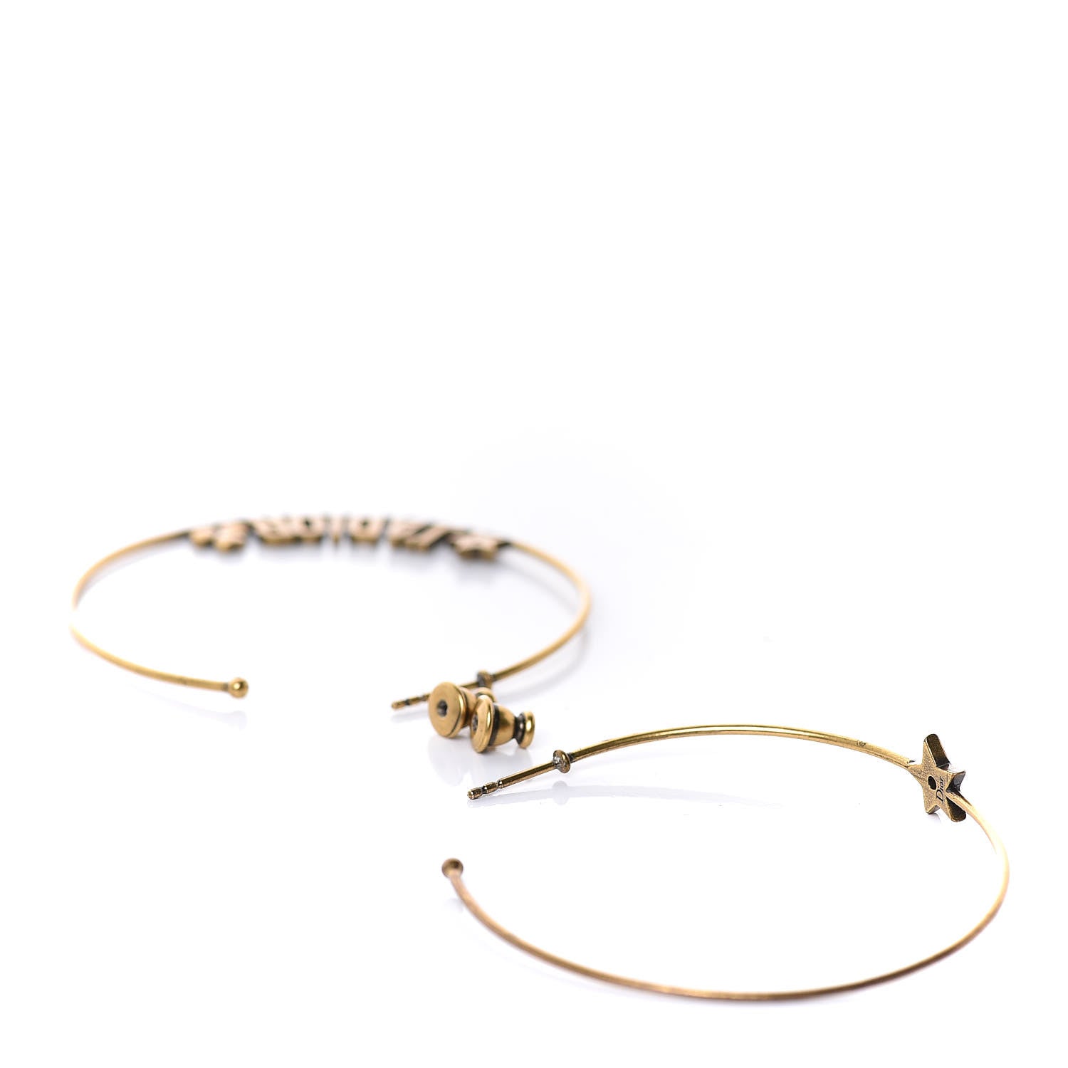Christian Dior Metal J'Adior Hoop Earrings Aged Gold 4 of 4