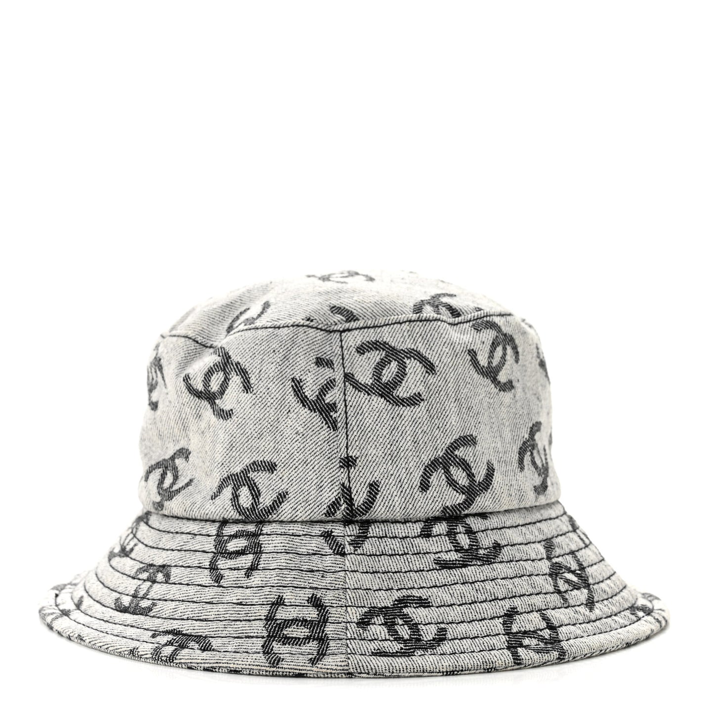 Denim CC Bucket Hat M White Black