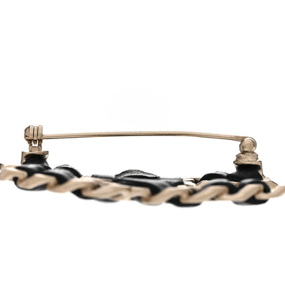 Chanel Lambskin Chain CC Brooch Black Gold 5 of 5