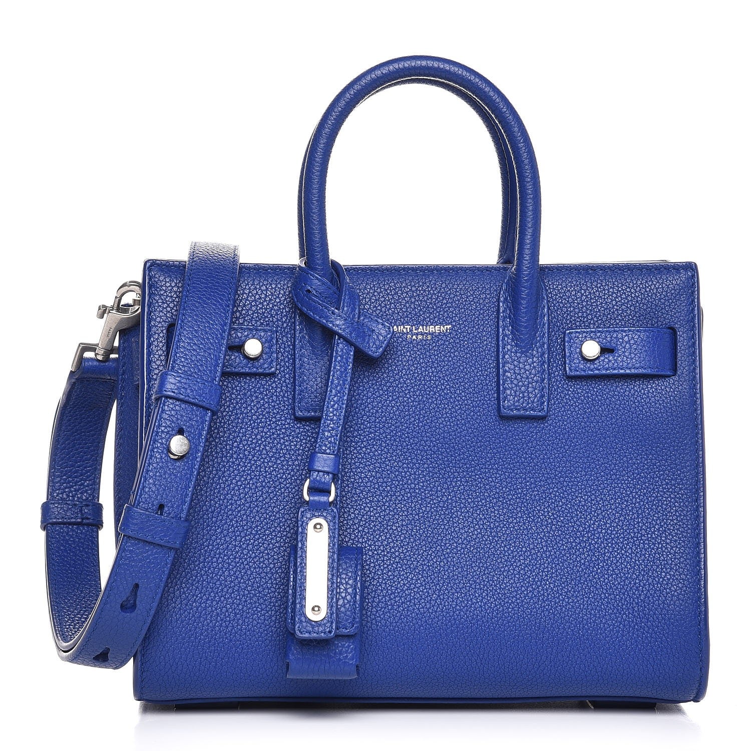 Saint Laurent Grained Calfskin Nano Supple Sac De Jour Flash Blue 1 of 7