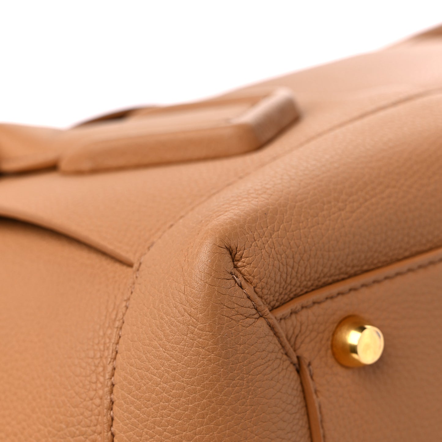 Grained Calfskin Maxi Intrecciato Arco Caramel