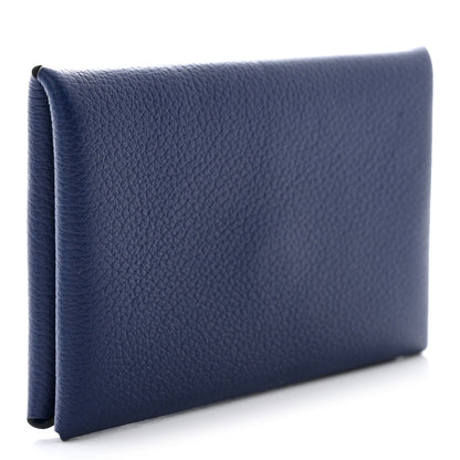 Hermes Evercolor Verso Calvi Card Case Bleu Saphir Bleu France 3 of 9