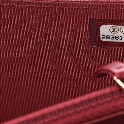 Chanel Caviar Quilted Boy Square Wallet on Chain WOC Burgundy 7 of 11